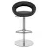 Real Leather Crescent Bar Stool Black