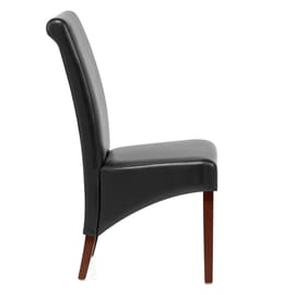 Carlo Walnut Chair Black Leather