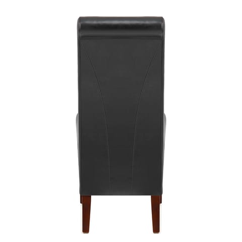Carlo Walnut Chair Black Leather