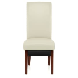 Carlo Walnut Chair Cream Leather