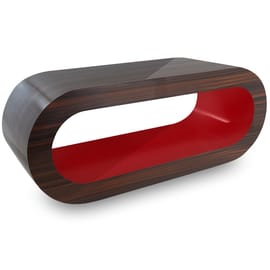 Walnut Orbit Coffee Table Red Inner