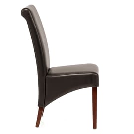 Carlo Walnut Chair Brown Leather