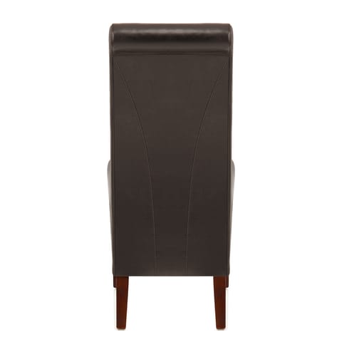 Carlo Walnut Chair Brown Leather