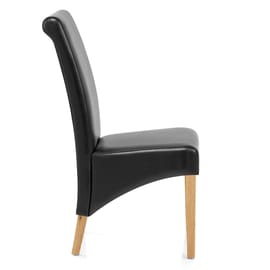 Carlo Oak Chair Black Leather