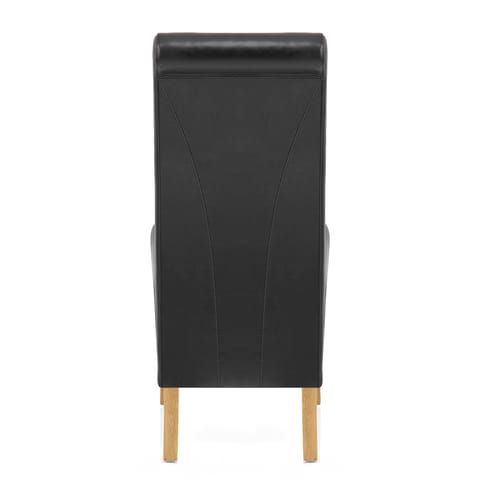 Carlo Oak Chair Black Leather