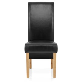 Carlo Oak Chair Black Leather