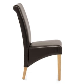 Carlo Oak Chair Brown Leather