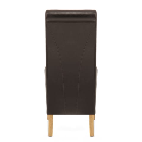 Carlo Oak Chair Brown Leather