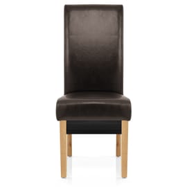 Carlo Oak Chair Brown Leather