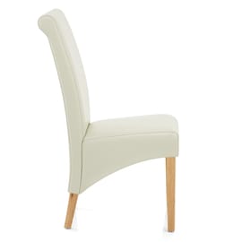 Carlo Oak Chair Cream Leather
