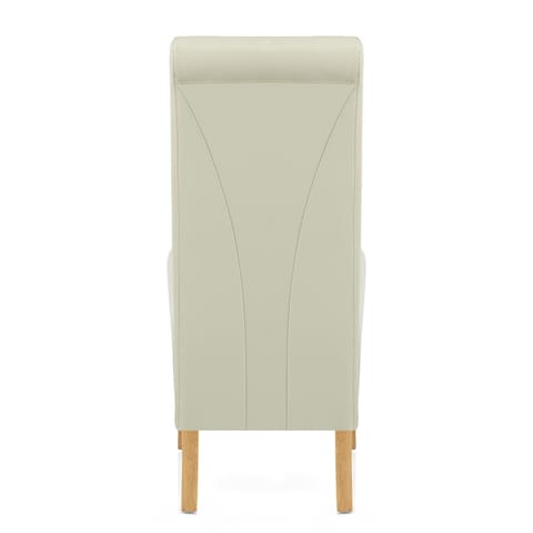 Carlo Oak Chair Cream Leather