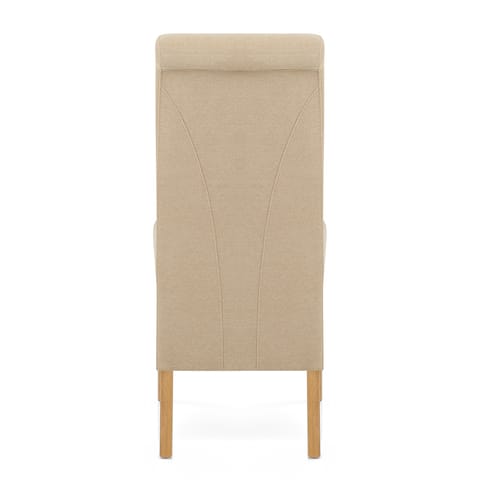 Carlo Oak Chair Beige Fabric