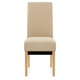 Carlo Oak Chair Beige Fabric