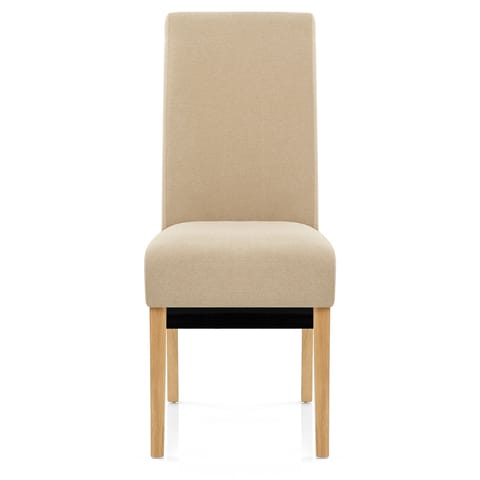 Carlo Oak Chair Beige Fabric