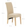 Carlo Oak Chair Beige Fabric