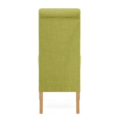 Carlo Oak Chair Green Fabric