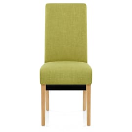 Carlo Oak Chair Green Fabric