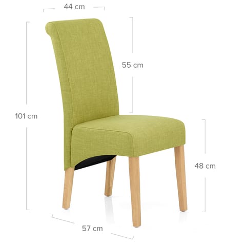 Carlo Oak Chair Green Fabric