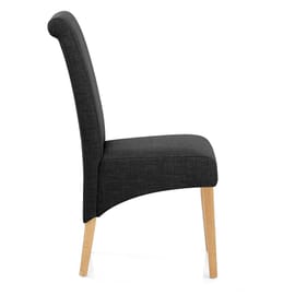 Carlo Oak Chair Charcoal Fabric