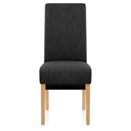 Carlo Oak Chair Charcoal Fabric