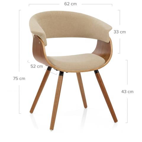 Grafton Dining Chair Walnut & Beige