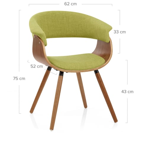 Grafton Dining Chair Walnut & Green