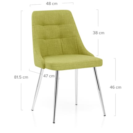 Shanghai Dining Chair Green Fabric Dimensions