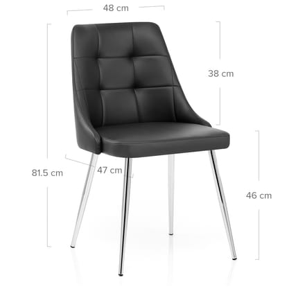 Shanghai Dining Chair Black Dimensions