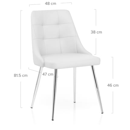 Shanghai Dining Chair White Dimensions