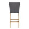 Cornell Oak Bar Stool Grey Fabric