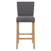 Cornell Oak Bar Stool Grey Fabric