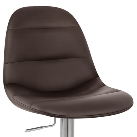 Ferrero Brushed Steel Bar Stool Brown