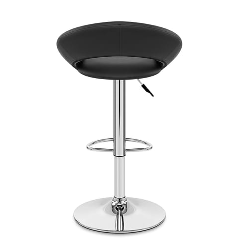 Padded Crescent Bar Stool Black
