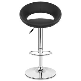 Padded Crescent Bar Stool Black