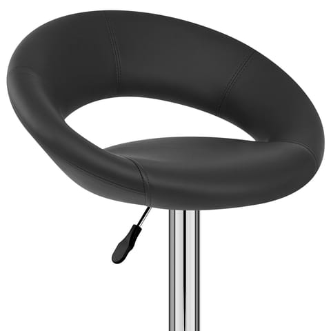 Padded Crescent Bar Stool Black