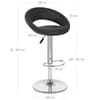 Padded Crescent Bar Stool Black