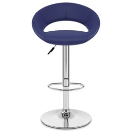 Padded Crescent Bar Stool Blue