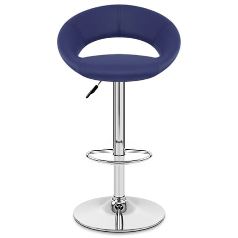 Padded Crescent Bar Stool Blue