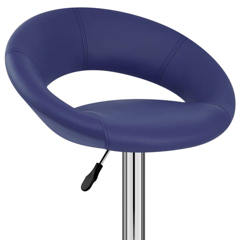 Padded Crescent Bar Stool Blue