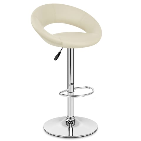 Padded Crescent Bar Stool Cream