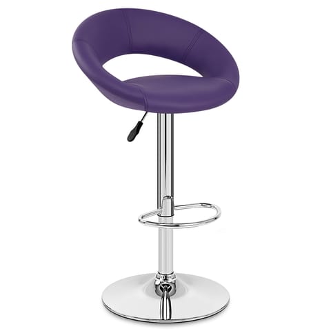 Padded Crescent Bar Stool Purple