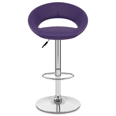 Padded Crescent Bar Stool Purple