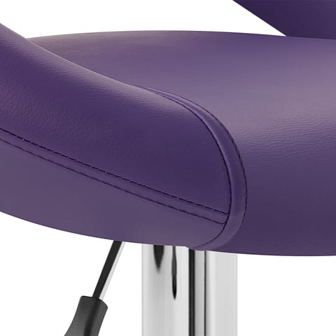 Padded Crescent Bar Stool Purple