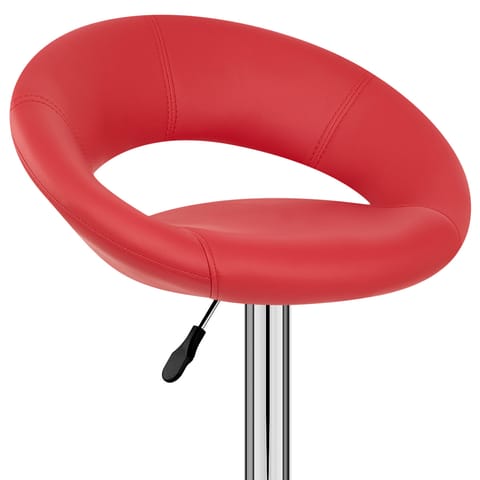 Padded Crescent Bar Stool Red