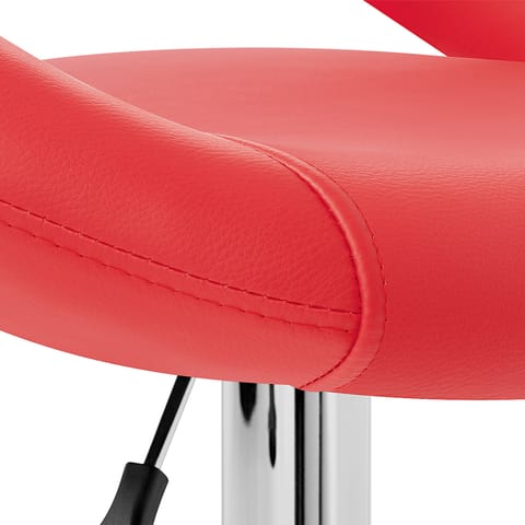 Padded Crescent Bar Stool Red