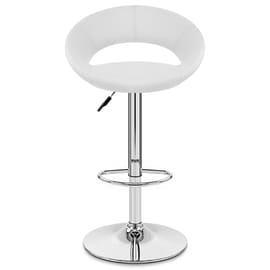 Padded Crescent Bar Stool White