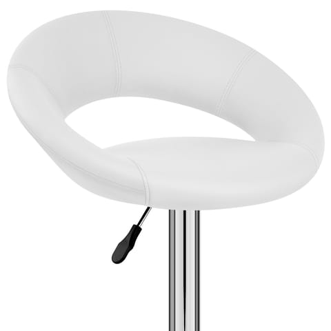 Padded Crescent Bar Stool White