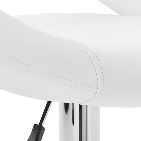 Padded Crescent Bar Stool White