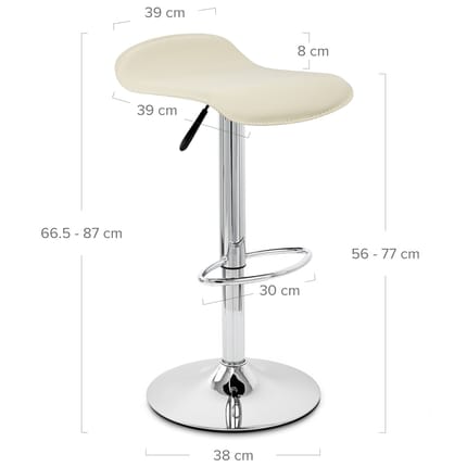 Zars Bar Stool Cream Dimensions