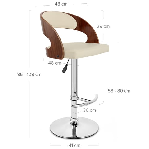 Eve Wooden Bar Stool Cream